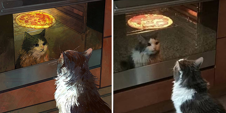 Artist Takes Cat Memes To A Whole New Level By Making Amazing Art With Them