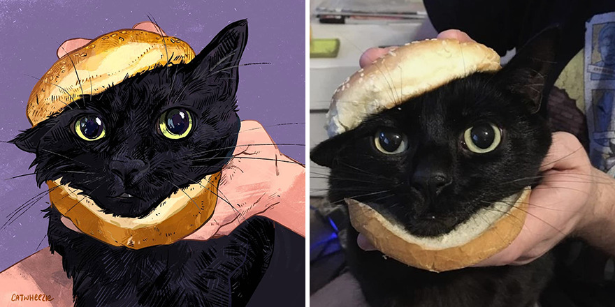 Artist Takes Cat Memes To A Whole New Level By Making Amazing Art With Them