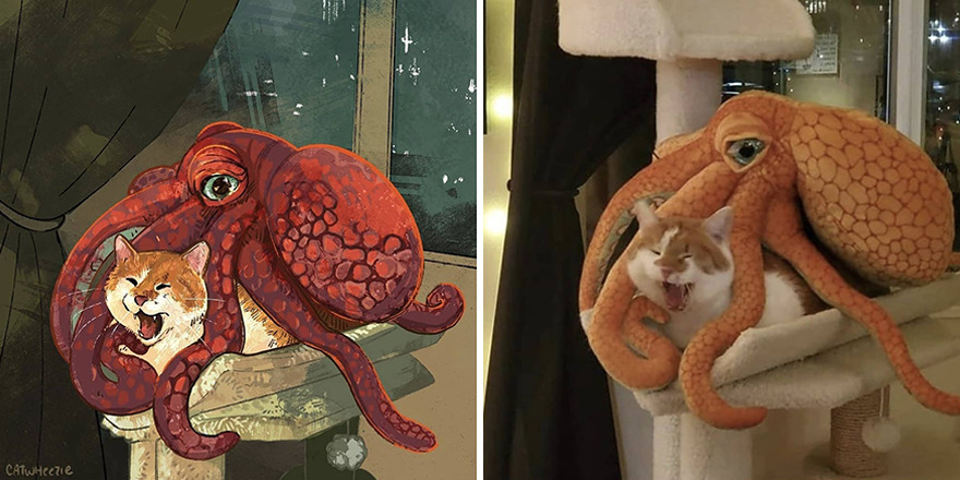 Artist Takes Cat Memes To A Whole New Level By Making Amazing Art With Them