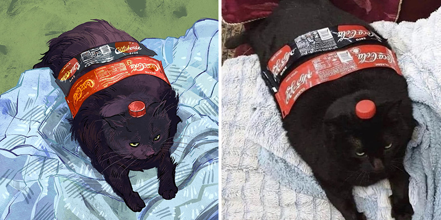 Artist Takes Cat Memes To A Whole New Level By Making Amazing Art With Them
