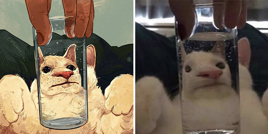 Artist Takes Cat Memes To A Whole New Level By Making Amazing Art With Them