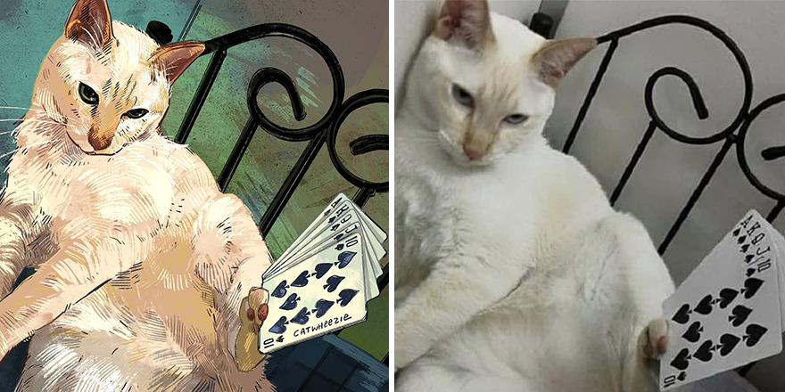 Artist Takes Cat Memes To A Whole New Level By Making Amazing Art With Them