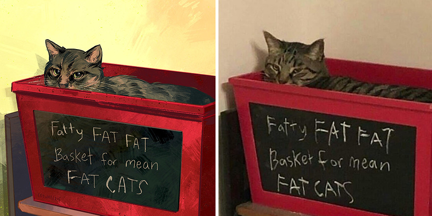 Artist Takes Cat Memes To A Whole New Level By Making Amazing Art With Them