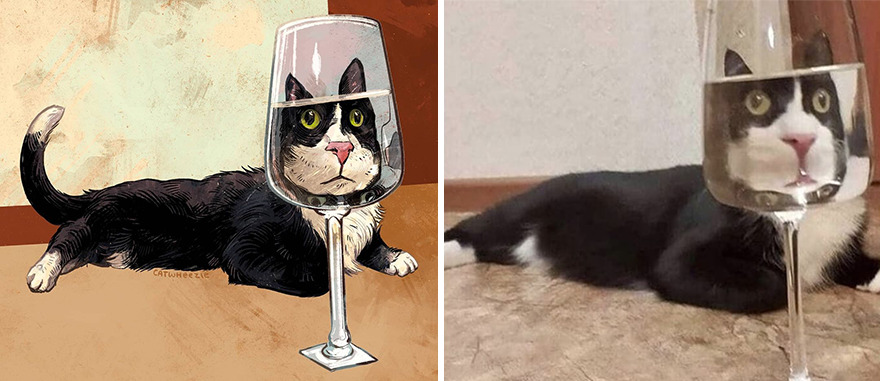 Artist Takes Cat Memes To A Whole New Level By Making Amazing Art With Them