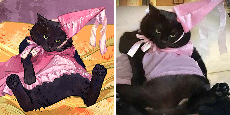Artist Takes Cat Memes To A Whole New Level By Making Amazing Art With Them