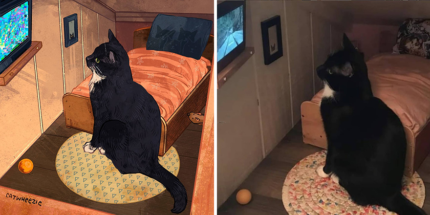 Artist Takes Cat Memes To A Whole New Level By Making Amazing Art With Them