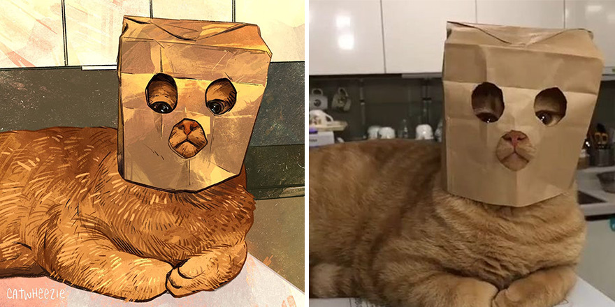 Artist Takes Cat Memes To A Whole New Level By Making Amazing Art With Them