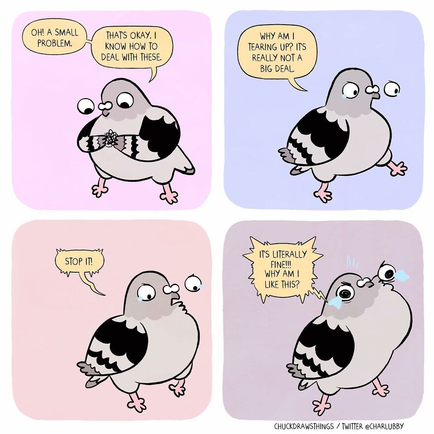Artist Who Lives With Anxiety And Depression Creates A Pigeon As The Narrator Of His Comics That Will Bring A Smile To His Face (Interview With Artist)