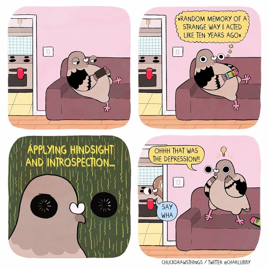 Artist Who Lives With Anxiety And Depression Creates A Pigeon As The Narrator Of His Comics That Will Bring A Smile To His Face (Interview With Artist)