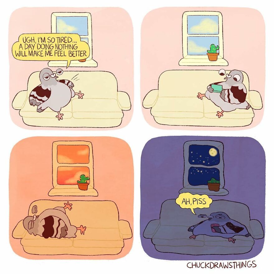 Artist Who Lives With Anxiety And Depression Creates A Pigeon As The Narrator Of His Comics That Will Bring A Smile To His Face (Interview With Artist)