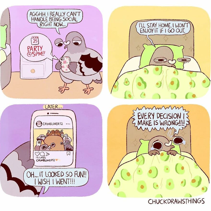 Artist Who Lives With Anxiety And Depression Creates A Pigeon As The Narrator Of His Comics That Will Bring A Smile To His Face (Interview With Artist)