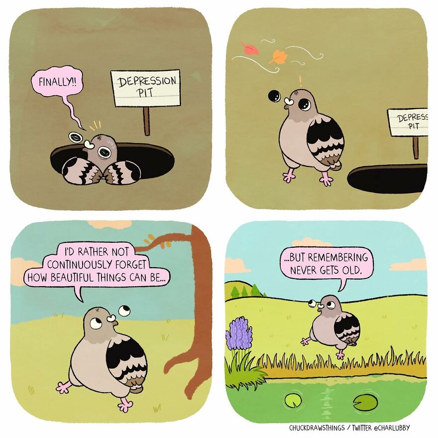 Artist Who Lives With Anxiety And Depression Creates A Pigeon As The Narrator Of His Comics That Will Bring A Smile To His Face (Interview With Artist)