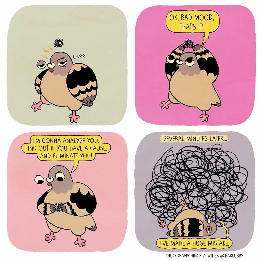 Artist Who Lives With Anxiety And Depression Creates A Pigeon As The Narrator Of His Comics That Will Bring A Smile To His Face (Interview With Artist)