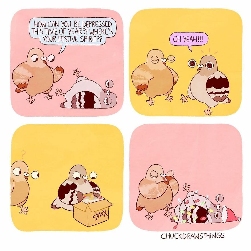 Artist Who Lives With Anxiety And Depression Creates A Pigeon As The Narrator Of His Comics That Will Bring A Smile To His Face (Interview With Artist)