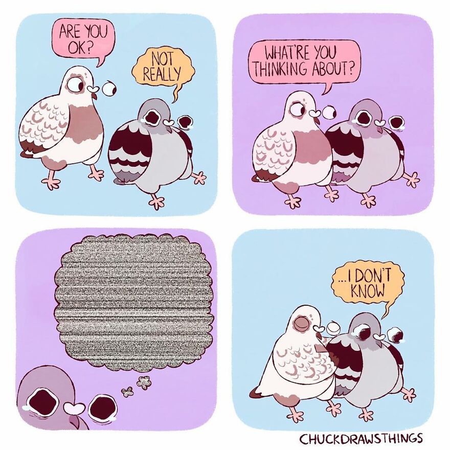 Artist Who Lives With Anxiety And Depression Creates A Pigeon As The Narrator Of His Comics That Will Bring A Smile To His Face (Interview With Artist)