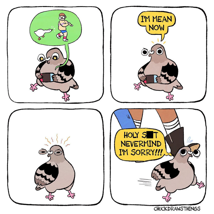 Artist Who Lives With Anxiety And Depression Creates A Pigeon As The Narrator Of His Comics That Will Bring A Smile To His Face (Interview With Artist)