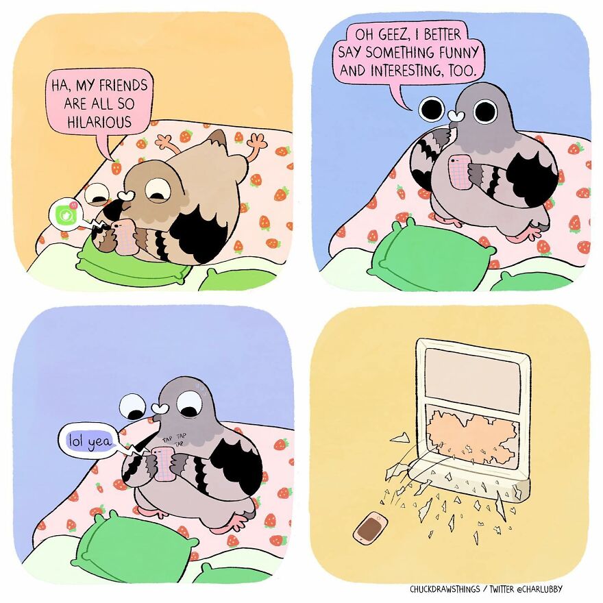 Artist Who Lives With Anxiety And Depression Creates A Pigeon As The Narrator Of His Comics That Will Bring A Smile To His Face (Interview With Artist)