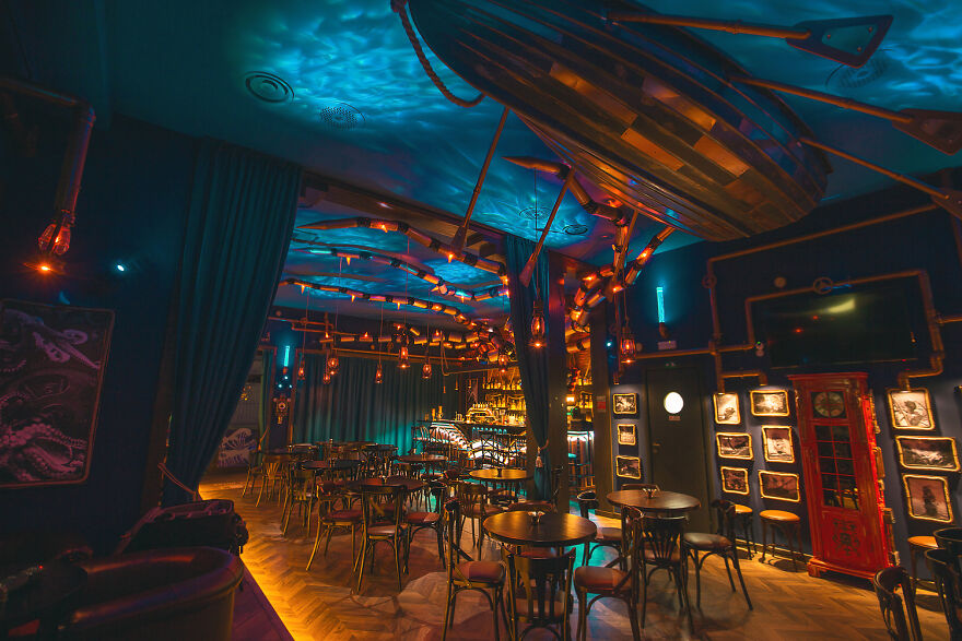 The Kraken Found A Sanctuary In This Underwater-Themed Bar "The Abyss Pub" Which Was Designed By Us