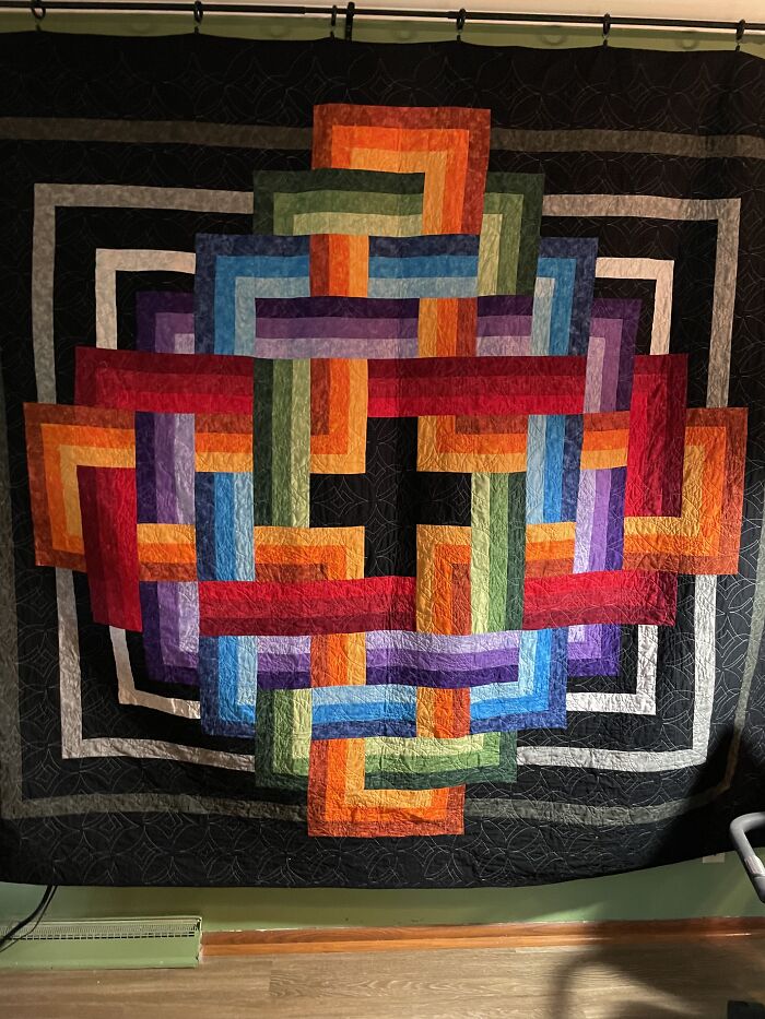 A Quilt I Made. The Pattern Is “Five Pillars Of Islam” From Equiltpagterns.com