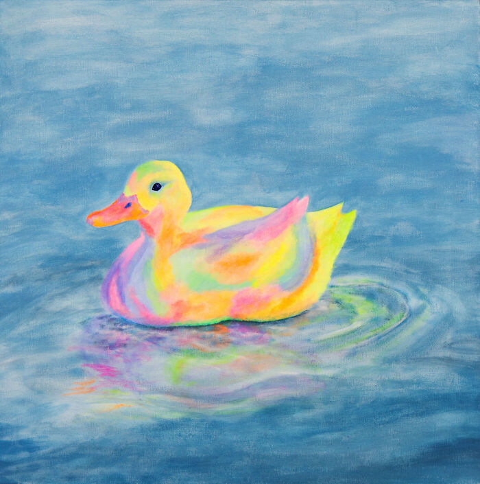 Acrylic, Bright Colours And Soft Style