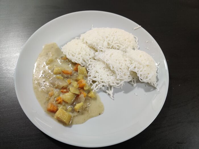 String Hopper With Veg Stew...a Typical Kerala Breakfast, India