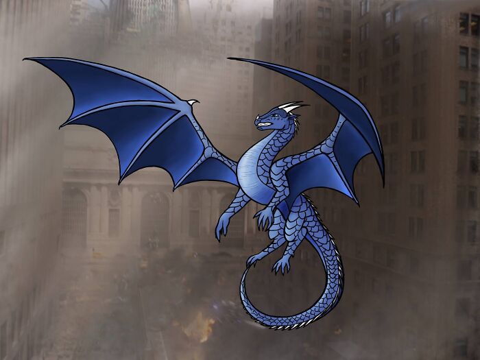 The Background Is Just A Blurred Out Photo From The Avengers, But Here's My Dragon Boi :)