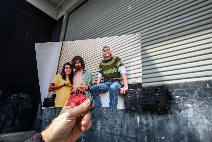 Nirvana, August 17th 1991 At Gmt Studios On A Break From Filming Their Music Video For Smells Like Teen Spirit. Photo By Kevin Estrada