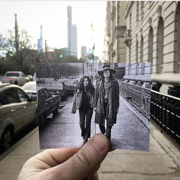 John Lennon And Yoko Ono, 1973, NYC. This Photo Is A Block From The Dakota, Where John Would Later Be Shot. Taken By Bob Gruen