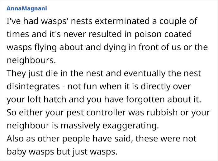 Neighbor Calls This Mom "Evil" For Asking Pest Control To Remove A Wasp Nest To Protect Her 5 Y.O. Kid, She Wonders If She's A Jerk For Doing So