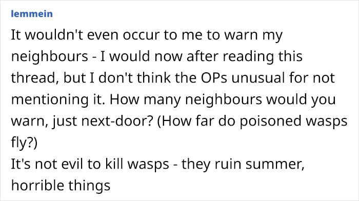 Neighbor Calls This Mom "Evil" For Asking Pest Control To Remove A Wasp Nest To Protect Her 5 Y.O. Kid, She Wonders If She's A Jerk For Doing So