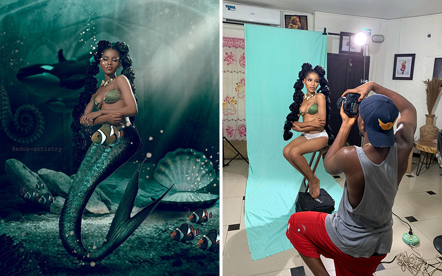 Nigerian Photographer Reveals Behind The Scenes Of His Photos, Which Makes Them Even More Impressive(New Pics)