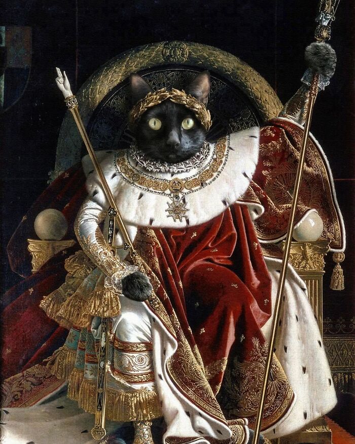 Russian Artist Surprises His Followers By Turning Cats Into Renaissance Paintings (78 Pics)