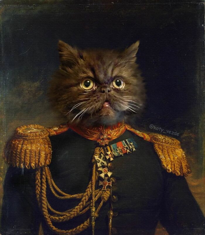 Russian Artist Surprises His Followers By Turning Cats Into Renaissance Paintings (78 Pics)
