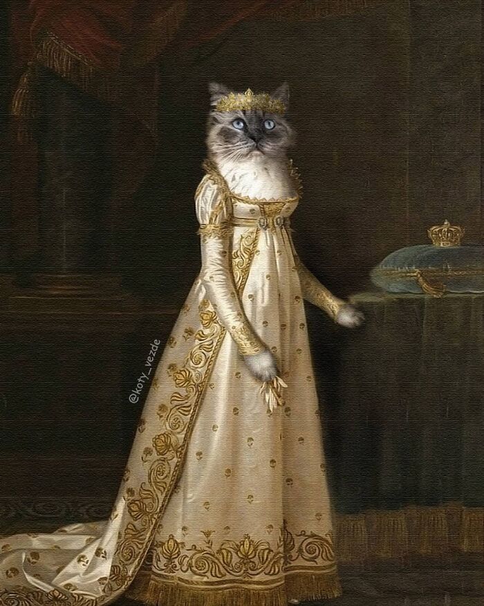 Russian Artist Surprises His Followers By Turning Cats Into Renaissance Paintings (78 Pics)