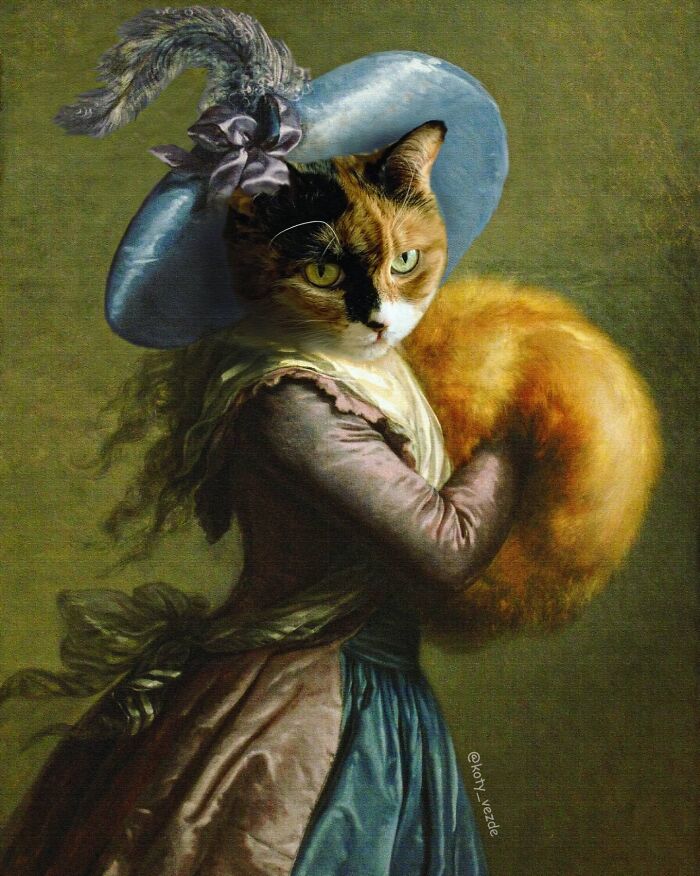 Russian Artist Surprises His Followers By Turning Cats Into Renaissance Paintings (78 Pics)