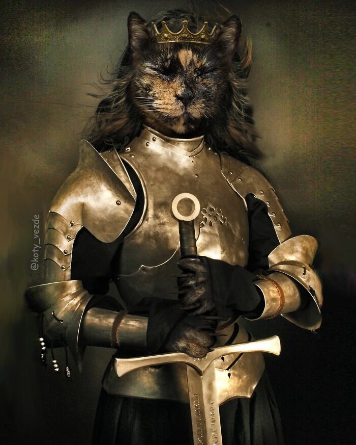 Russian Artist Surprises His Followers By Turning Cats Into Renaissance Paintings (78 Pics)