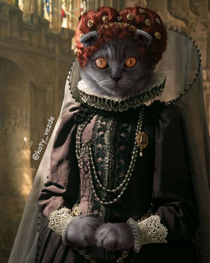 Russian Artist Surprises His Followers By Turning Cats Into Renaissance Paintings (78 Pics)