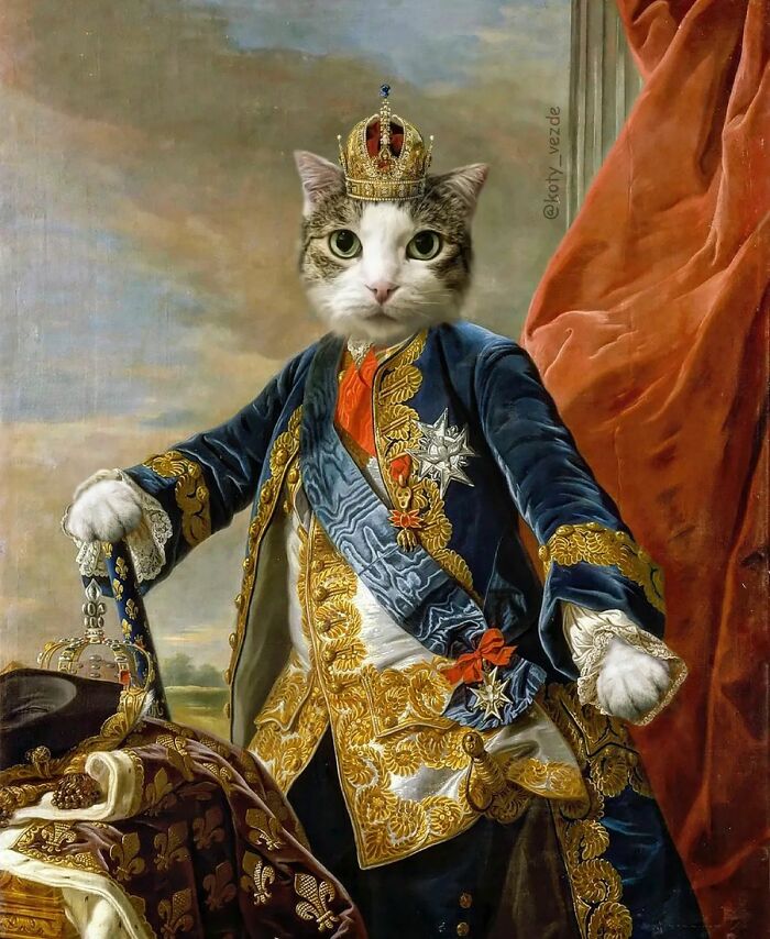Russian Artist Surprises His Followers By Turning Cats Into Renaissance Paintings (78 Pics)