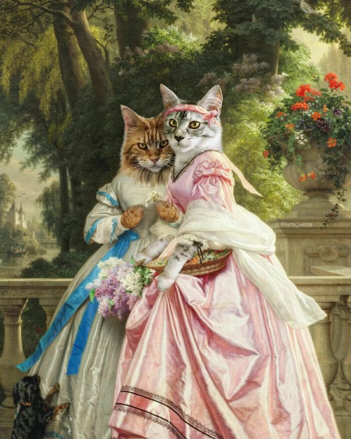 Russian Artist Surprises His Followers By Turning Cats Into Renaissance Paintings (78 Pics)