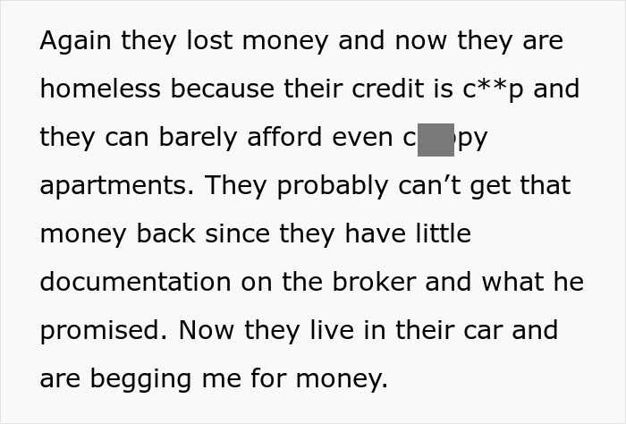 Daughter Is Upset Her Parents Only Listen To Her When They Need Money, So She Doesn't Give Them Any Despite Them Being Homeless Daughter Is Upset Her Parents Only Listen To Her When They Need Money, So She Doesn't Give Them Any Despite Them Being Homeless