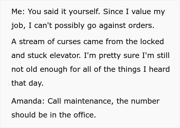 Manager &ldquo;Left Hanging&rdquo; In Elevator For 5 Hours With A Full Bladder After Her Employee Couldn&rsquo;t Help Her Because Of Her Own Absurd Rules