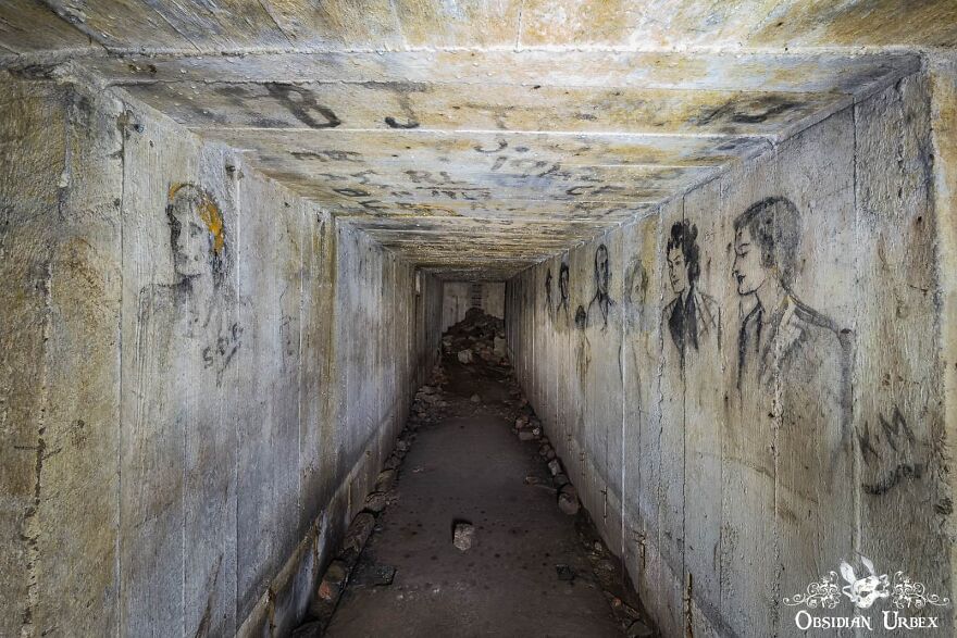 I Photographed This Old British WWII Air Raid Shelter&mdash;the Walls Lined With Portraits Of 1940s Women And Soldiers