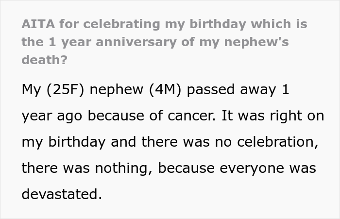 Woman Celebrates Her Birthday Even Though It&rsquo;s On The Same Date As Her Nephew&rsquo;s 1-Year Death Anniversary, Family Drama Ensues