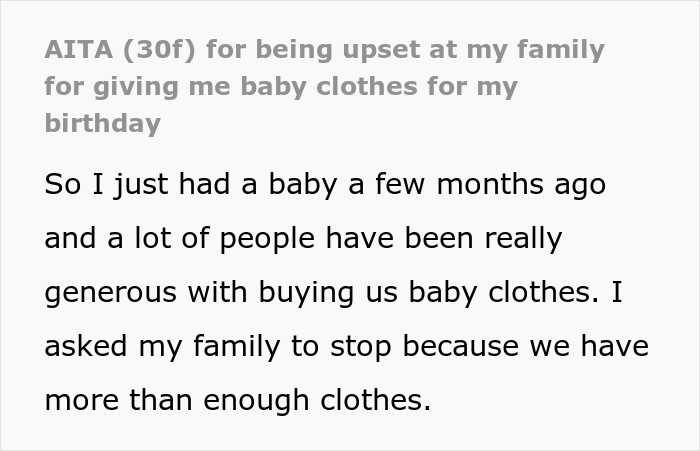 "People Have Told Me I Was Ungrateful And Selfish": New Mom Upset She Got Baby Stuff On Her Birthday, Wonders If She's A Jerk "People Have Told Me I Was Ungrateful And Selfish": New Mom Upset She Got Baby Stuff On Her Birthday, Wonders If She's A Jerk