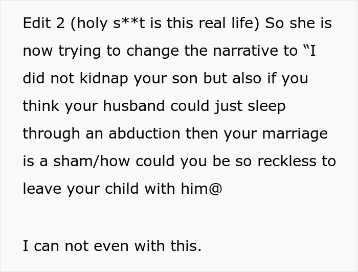 Woman Asks The Internet Whether She Was Wrong To Tell Her Mother She Can’t See Her Son Anymore After She Kidnapped Him - 16