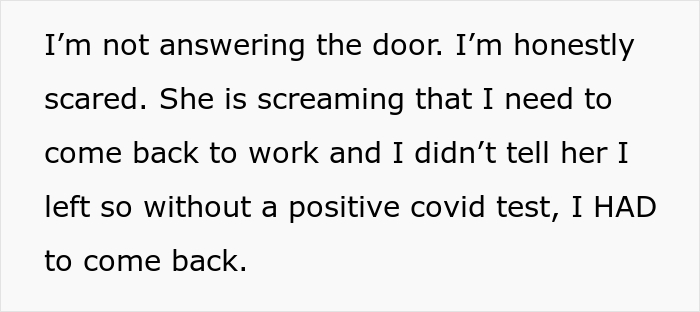 Woman Leaves Work Early Because Of 102°F Fever, Manager Comes Busting At Her Door And Calls The Cops Woman Leaves Work Early Because Of 102°F Fever, Manager Comes Busting At Her Door And Calls The Cops