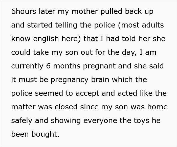 Woman Asks The Internet Whether She Was Wrong To Tell Her Mother She Can’t See Her Son Anymore After She Kidnapped Him - 11