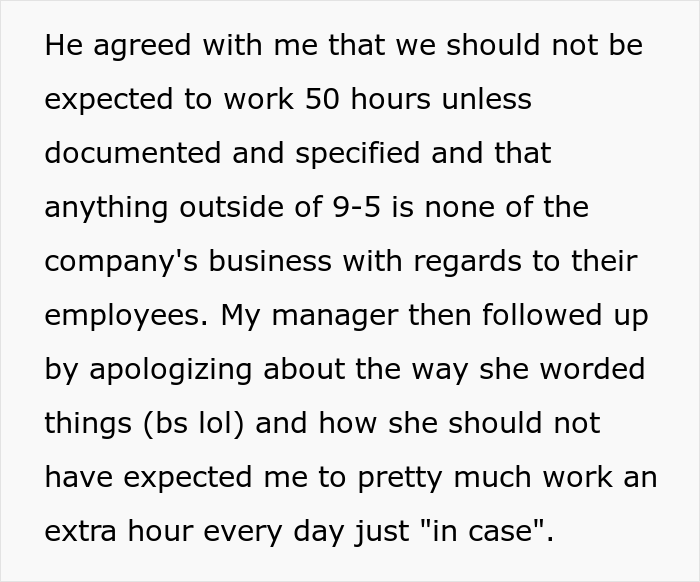 Employee Laughs In Boss' Face For Saying It's "Unethical" To Make Plans After Work, Takes The Case To The Director Employee Laughs In Boss' Face For Saying It's "Unethical" To Make Plans After Work, Takes The Case To The Director