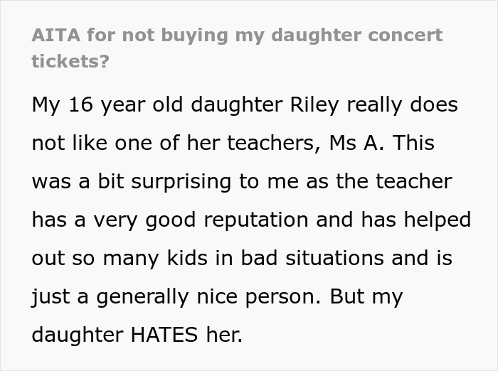 Mom Can&rsquo;t Understand Why Her Daughter Would Call Her Teacher&rsquo;s Son &ldquo;Anorexic And Skeleton-Like&rdquo;, Won&rsquo;t Buy Her Concert Tickets