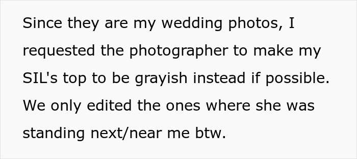 Bride Changes The Color Of Sister-In-Law&rsquo;s Top In Her Wedding Photos, Won't Send Her The Original Pics Unless She Pays For Them